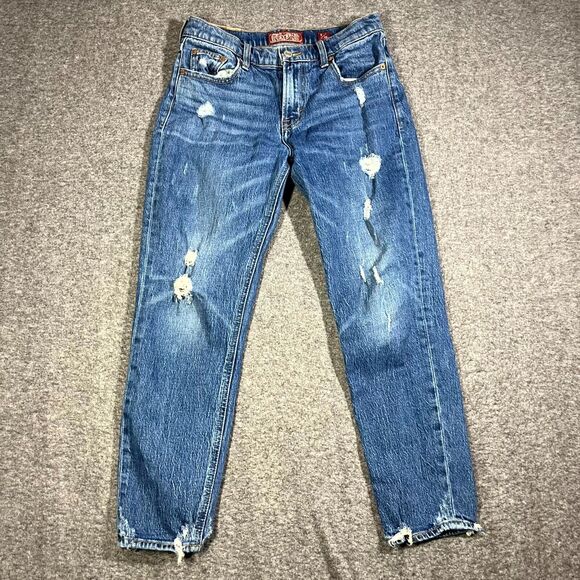 Lucky Brand Denim - Lucky Brand Jeans Womens 0/25 Sienna Slim Boyfriend Blue Denim Casual Distressed